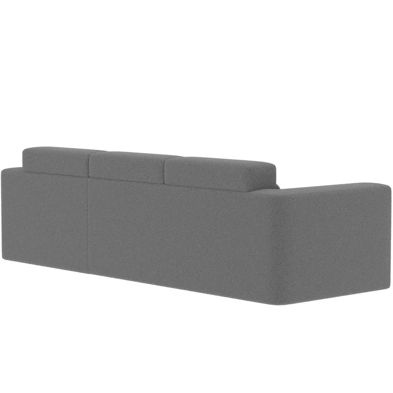 L Shaped Sectional Sofa with Upholstered Cushions and Modular Design