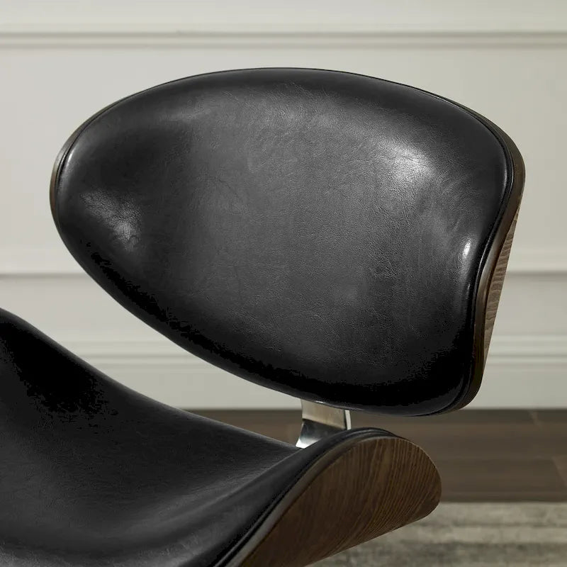 Mid-Century Modern Adjustable Office Chair with Swivel & Casters