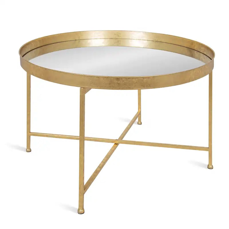 Kate and Laurel Celia 28.25-Inch Round Metal Coffee Table