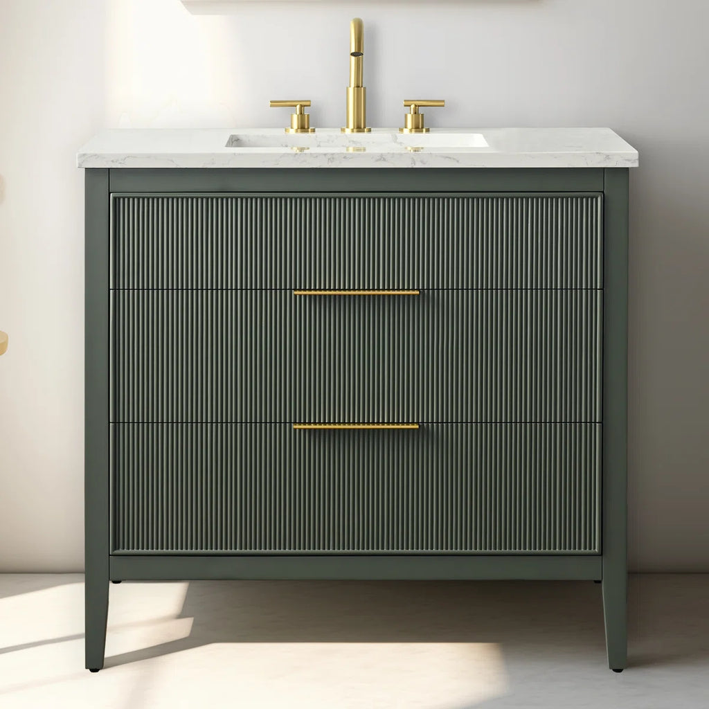 Bilroy 36'' Single Bathroom Vanity with Engineered Stone Top