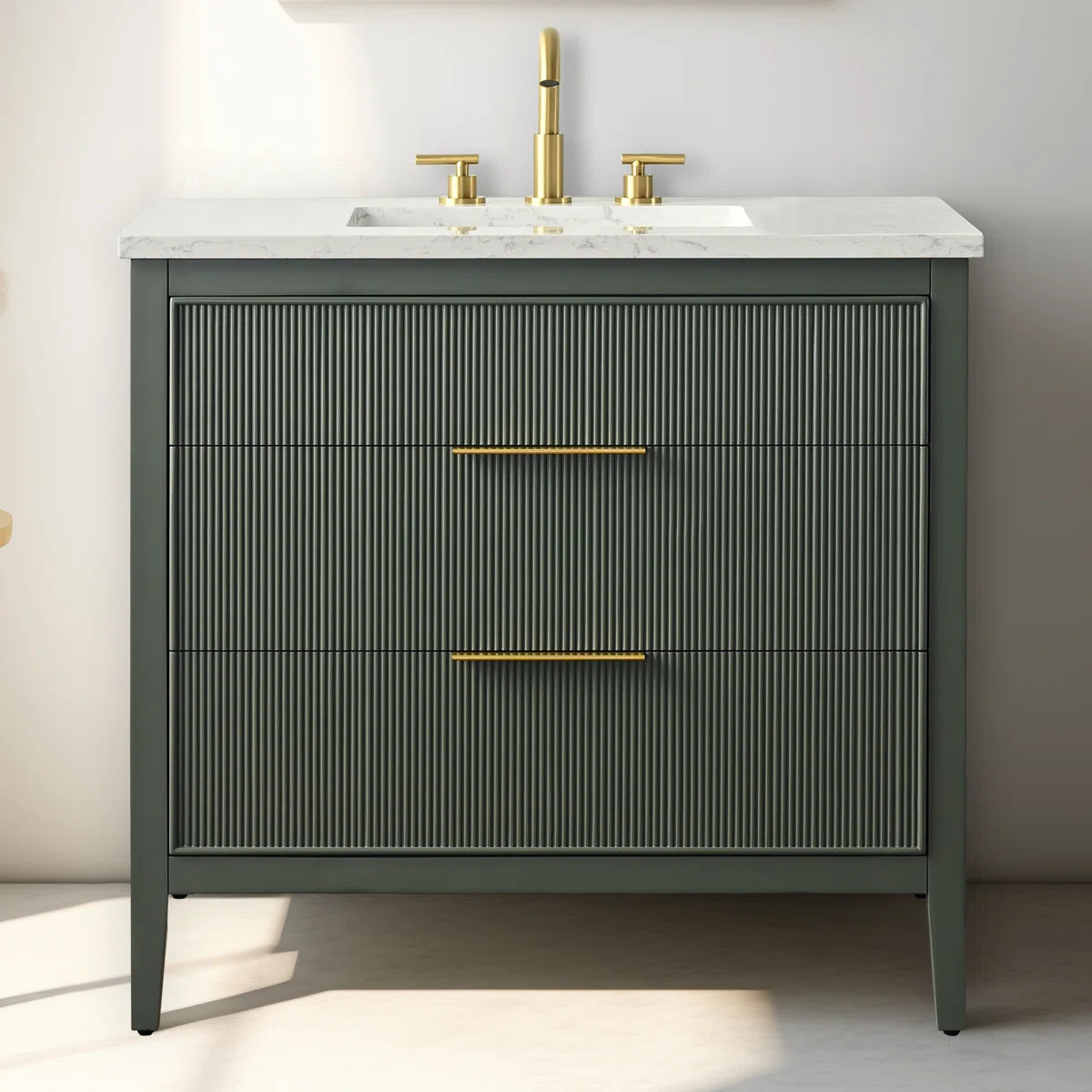 Bilroy 36'' Single Bathroom Vanity with Engineered Stone Top