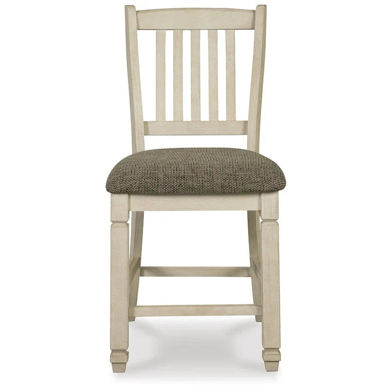 Signature Design by Ashley Bolanburg 7-Piece Counter Height Dining Set in Antique White and Brown