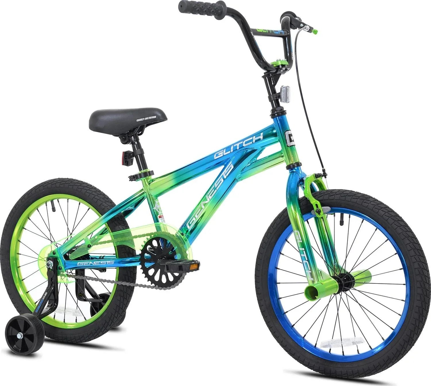 Genesis 18 Glitch Boys BMX Bike, Blue/Green