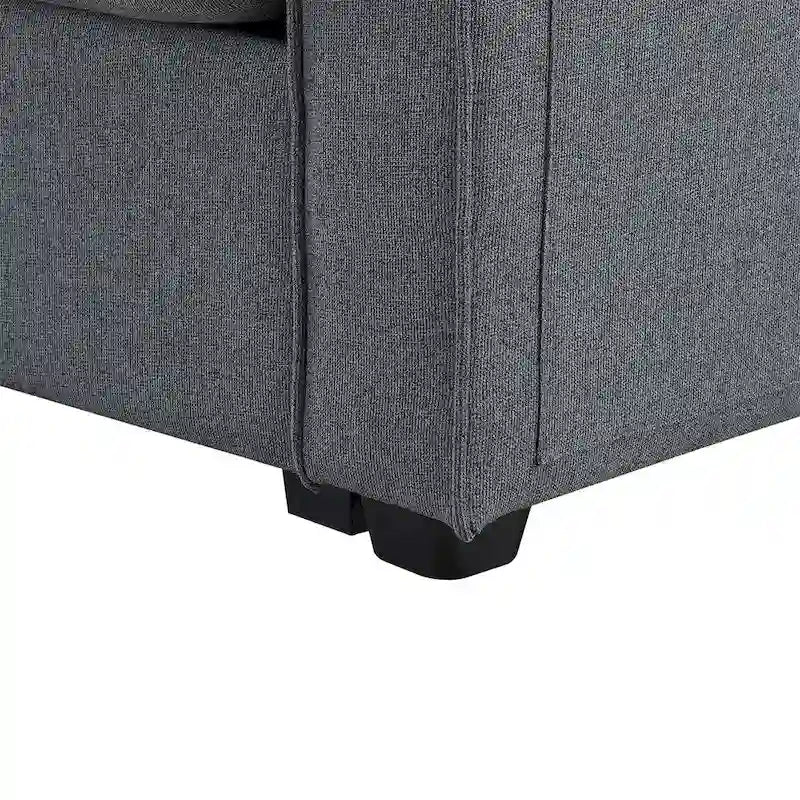 Merax 104 Modern 4-Seater Linen Sofa with Armrest Pockets and 4 Pillows - Minimalist Design