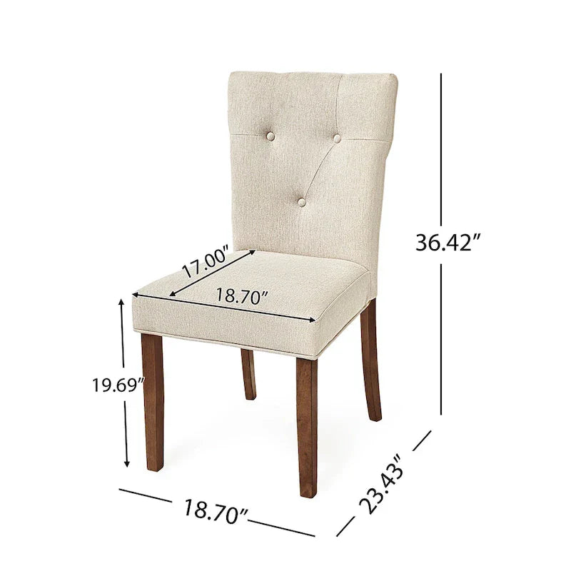 Set of 2 Chastin Farmhouse Upholstered Dining Chairs in Rubberwood by Christopher Knight Home