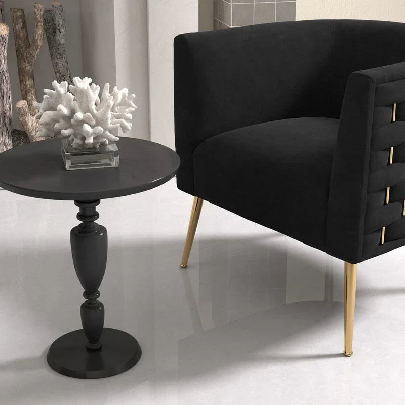 Set of 2 SEYNAR Mid-Century Modern Velvet Round Accent Chairs for Living Room