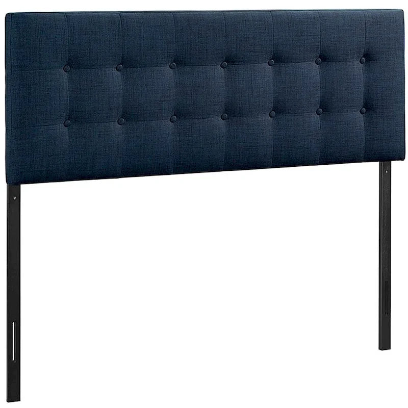 Hixson Elegant Dark Blue Fabric King Size Headboard
