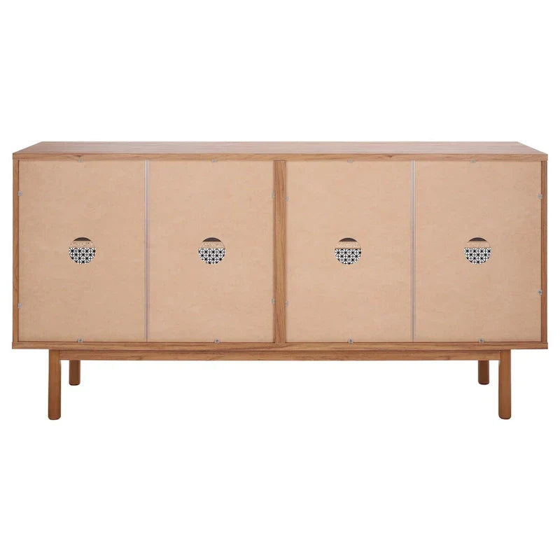 SAFAVIEH Micaela 63-Inch 4-Door Media TV Stand - Dimensions: 63.1" W x 16.3" D x 31.7" H