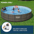 Bestway Power Steel 18-ft x 48-in Round Above-Ground Pool Set