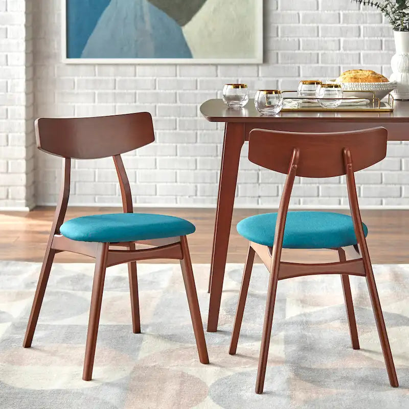 Set of 2 Cadiz Dining Chairs in Solid Beechwood by Simple Living