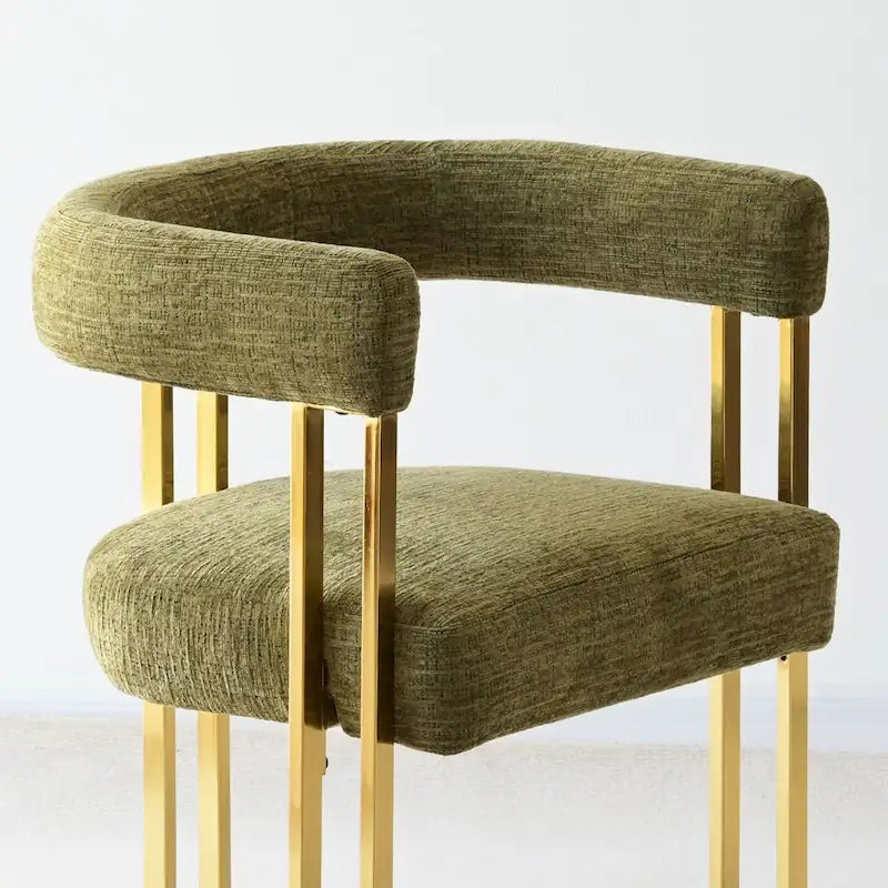 Set of 2 Chenille Upholstered Armchairs