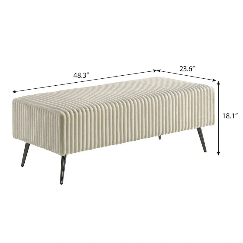Roundhill Furniture Mavela Wide Wale Corduroy Upholstered Bench