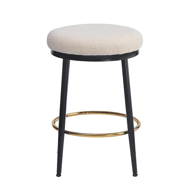 Set of 4 Altrium Contemporary Backless Counter Stools with Upholstered Seats and Iron Frames - 24.75-Inch Height by Christopher Knight Home
