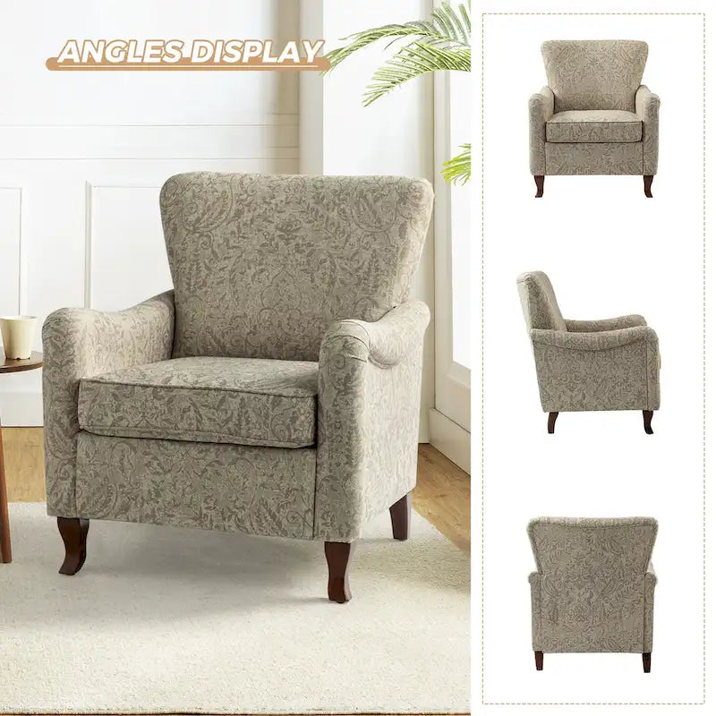 HULALA HOME Samouel Contemporary Floral Wingback Armchair