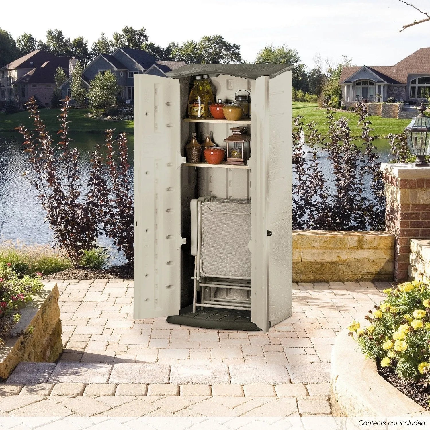 Rubbermaid Vertical Resin Outdoor Storage Shed – Weather-Resistant Plastic Garden Storage Cabinet