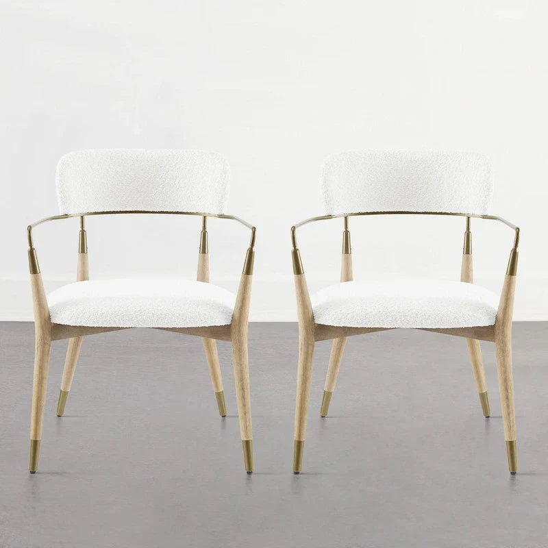 Set of 2 Mid-Century Solid Wood Accent Dining Chairs by Art Leon