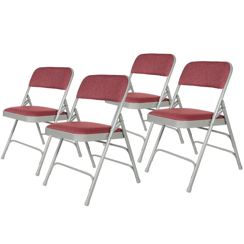 Hampden Furnishings Bernadine Collection Set of 4 Fabric Triple Brace Folding Chairs