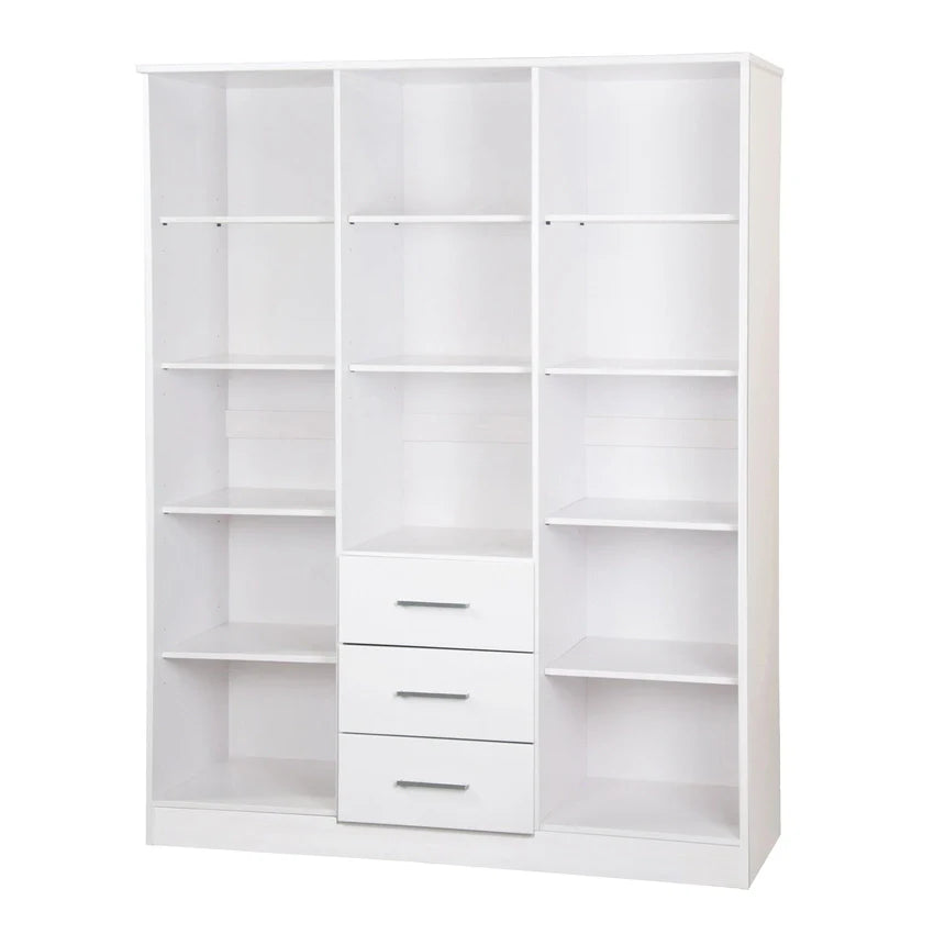 Palace Imports 100% Solid Wood Cosmo 3-Door Wardrobe Armoire with Solid Wood or Mirrored Doors