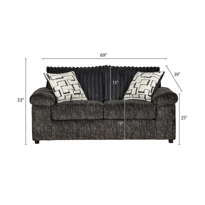 Roundhill Furniture Nason Wide Wale Corduroy Sofa, Loveseat, and Cuddle Chair Collection