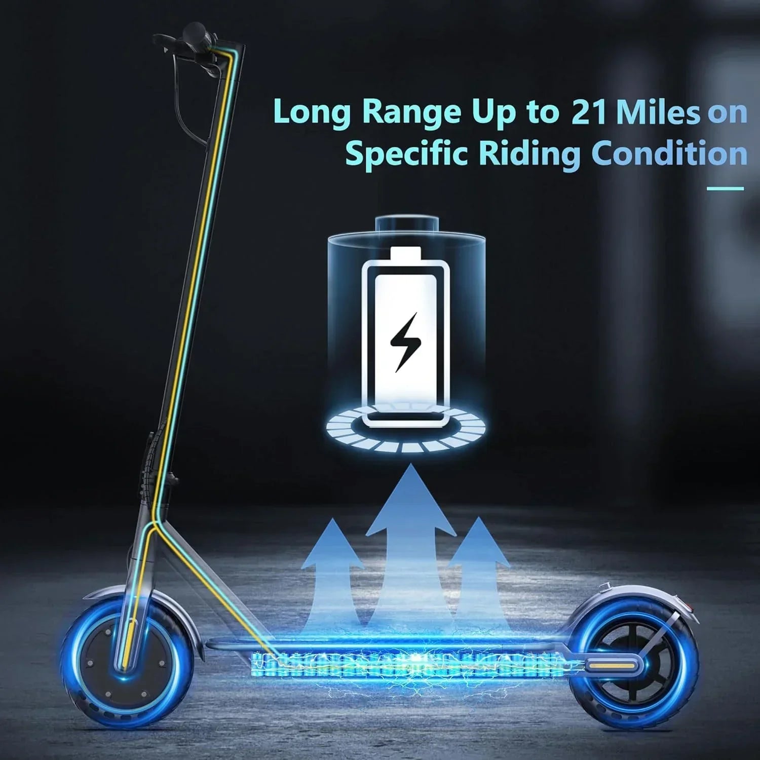 Electric Scooter 350W/500W Powerful Motor 8.5"/10" Solid Tires 19/22Mph 28/21/12 Miles Range
