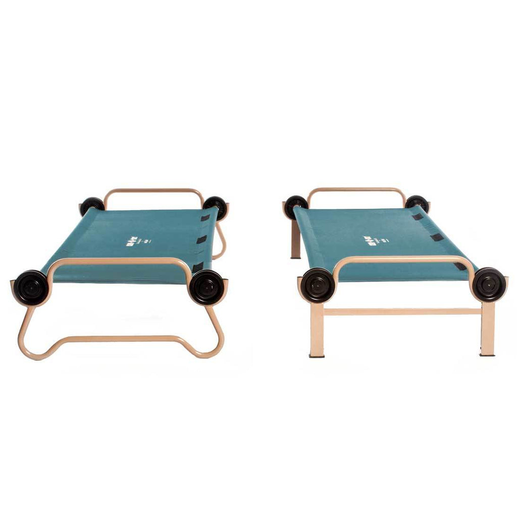 Disc-O-Bed Large Cam-O-Bunk Benchable Double Cot with Storage Organizers, Green
