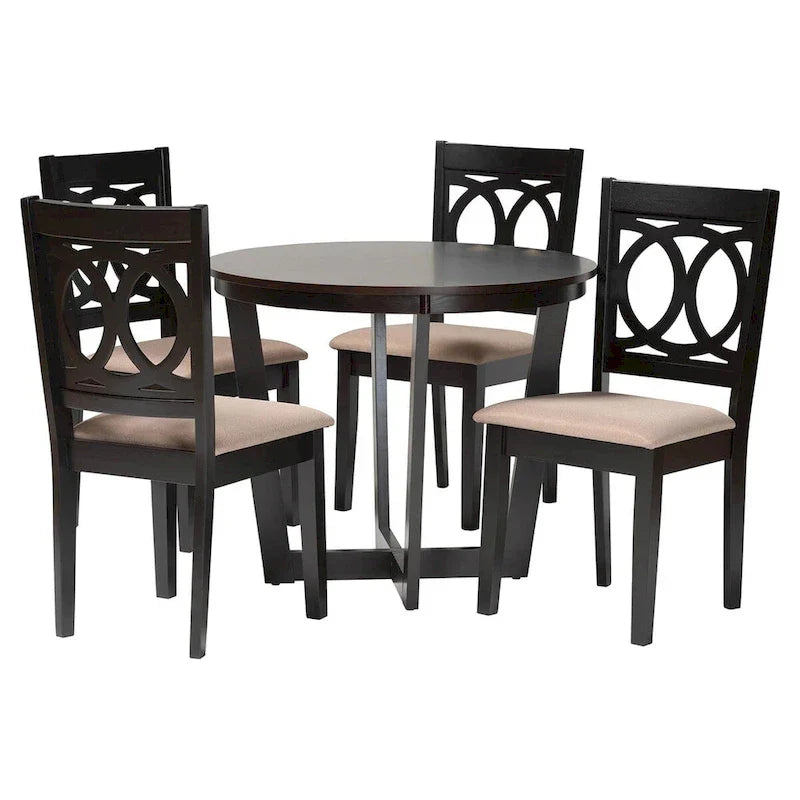 Kara Contemporary 5-Piece Wooden Dining Set