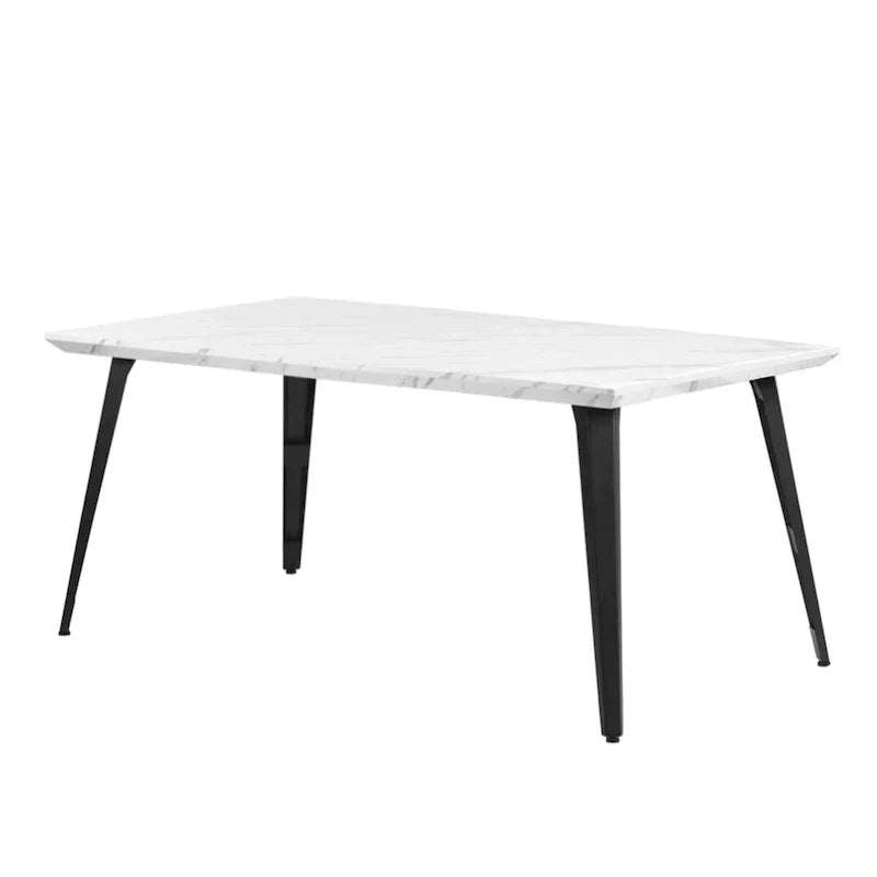 HomyLin 63-Inch Rectangular Dining Table for 4-6 People with Wooden Top and Metal Legs