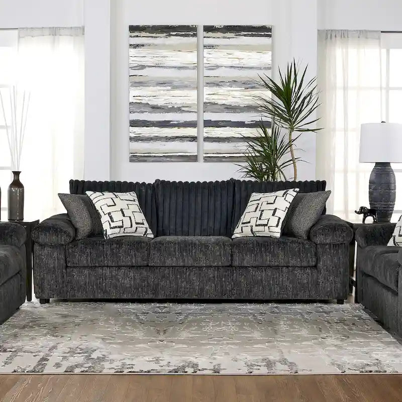 Roundhill Furniture Nason Wide Wale Corduroy Sofa, Loveseat, and Cuddle Chair Collection