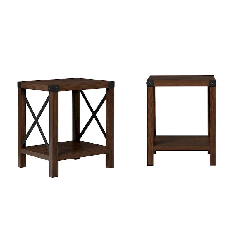 Set of 2 Middlebrook Kujawa 18-Inch X-Side Accent Tables