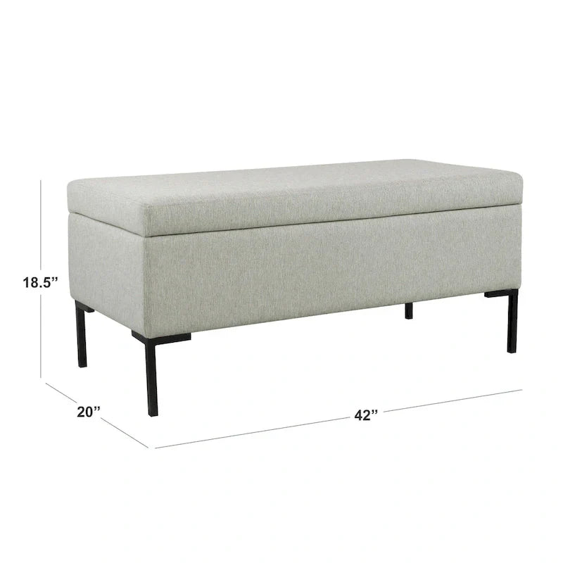 HomePop Metal-Leg Storage Bench