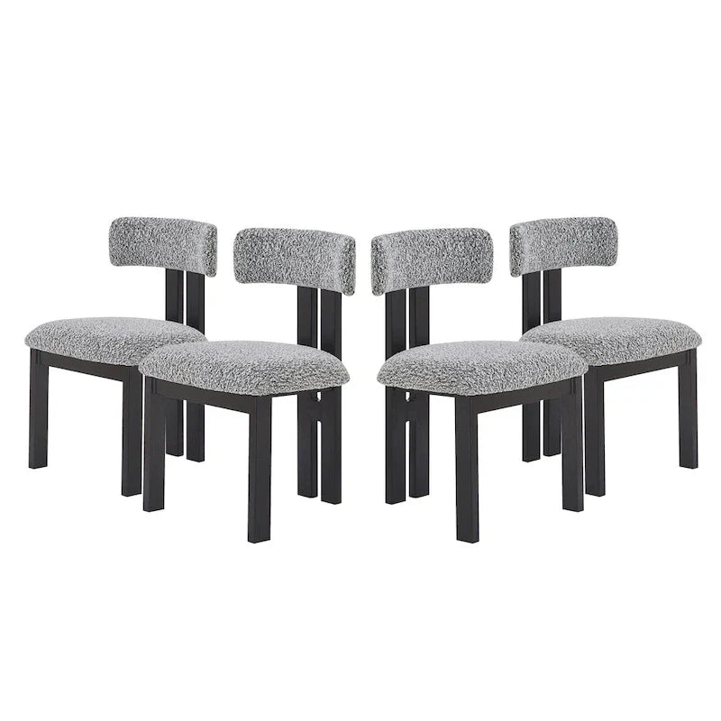 Set of 4 Astura Upholstered Dining Chairs with Iron Frame by Christopher Knight Home