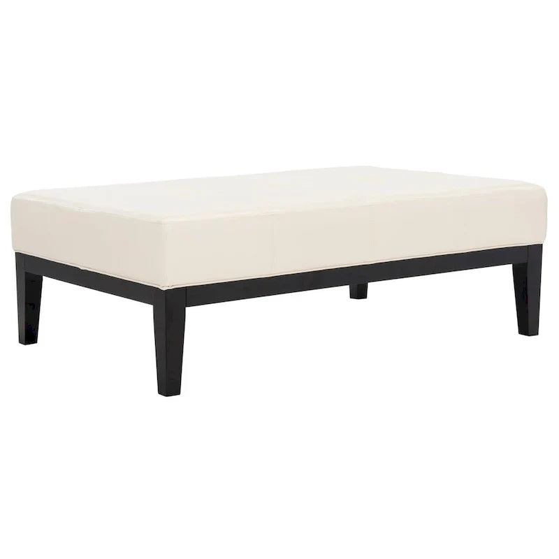 SAFAVIEH Tonja Brown Bicast Leather Rectangular Ottoman