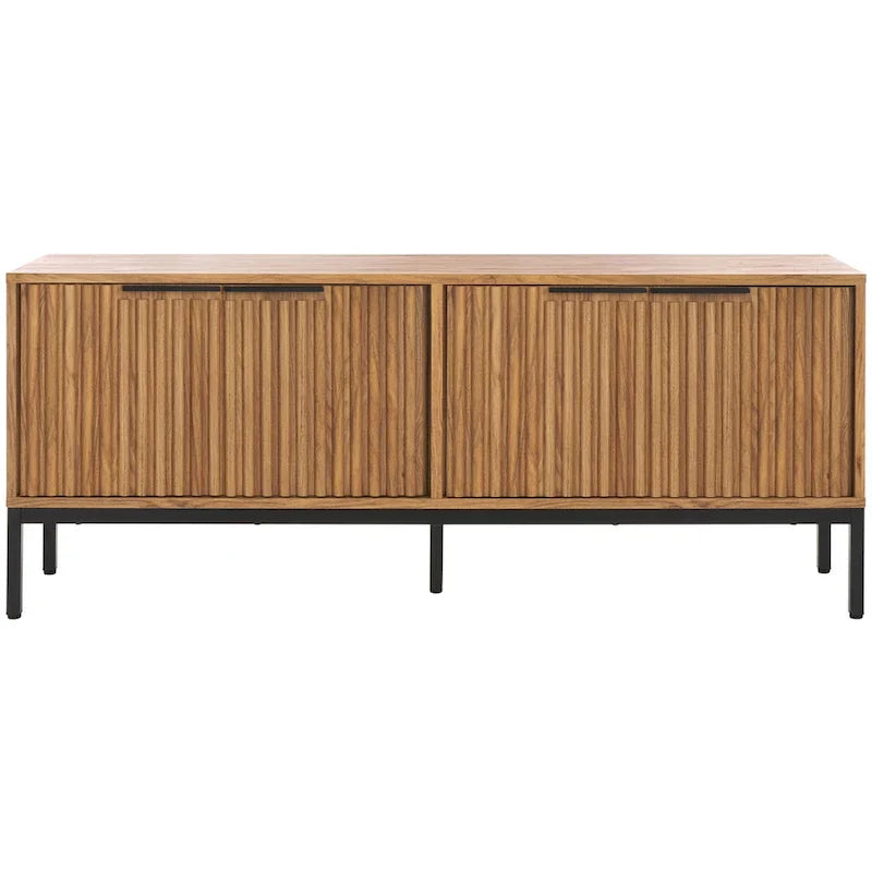 SAFAVIEH Deandra 4-Door Media Stand for Entertainment - Accommodates Up to 65-Inch Flat Screen TV - Dimensions: 60.8" W x 17.7" D x 24.6" H