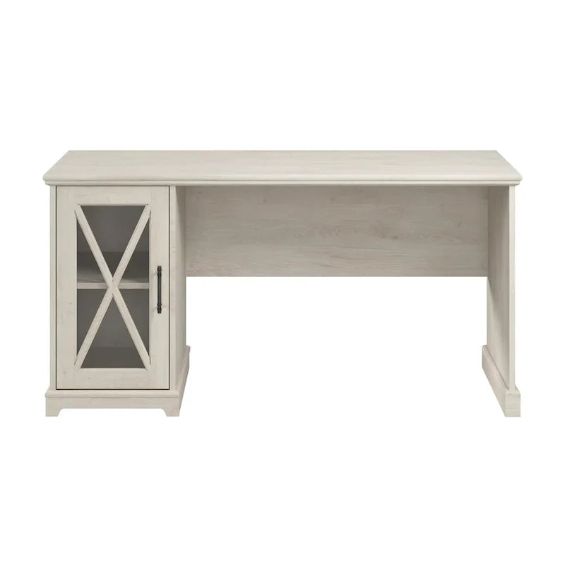 Lennox 60-Inch Farmhouse Desk with Storage Cabinet from Bush Furniture