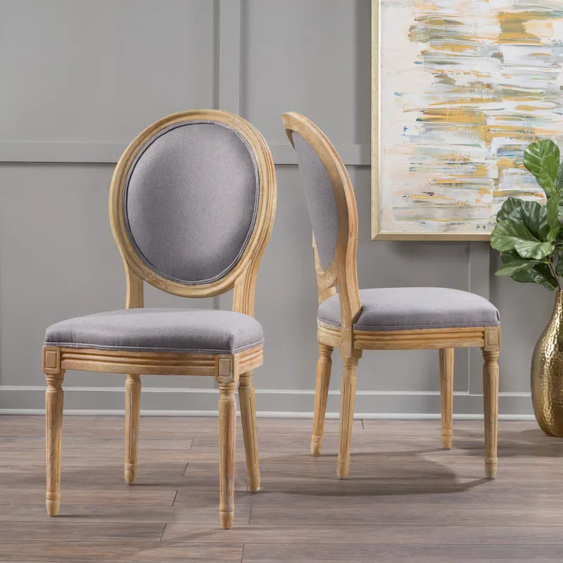 Set of 2 Phinnaeus French Country Fabric Dining Chairs by Christopher Knight Home