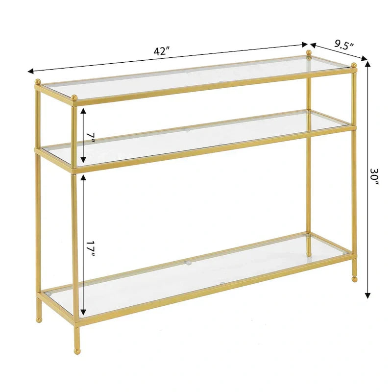 Royal Crest 3-Tier Glass Console Table by Convenience Concepts