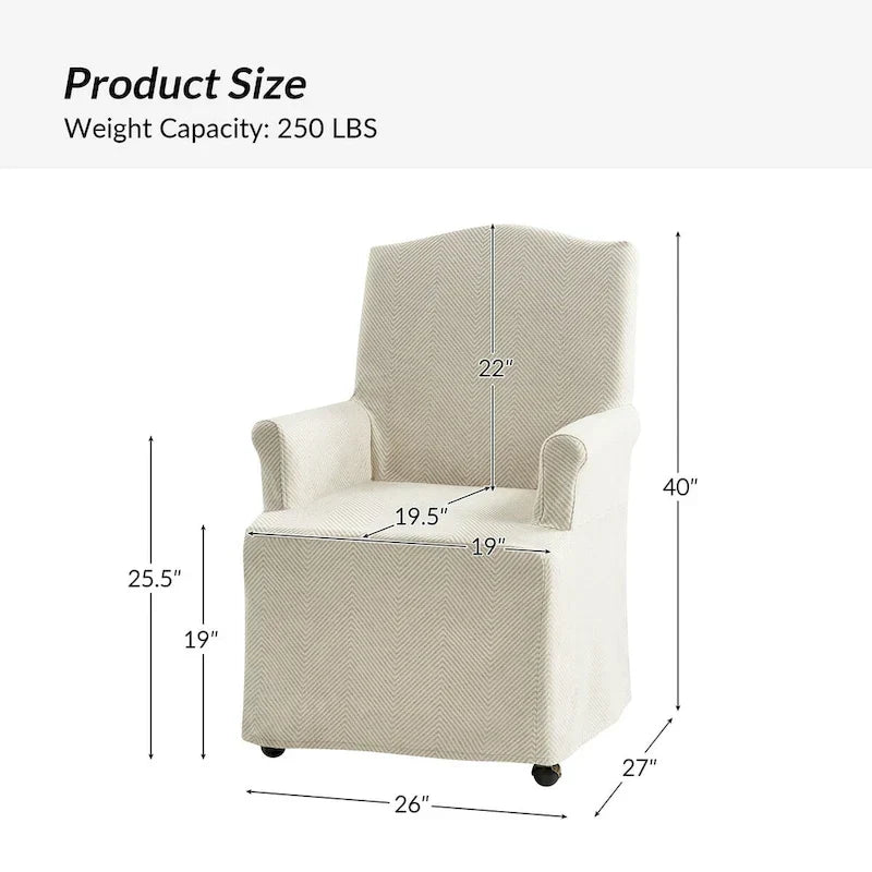 Set of 2 Alethea Upholstered Dining Chairs with Slipcovers and Solid Wood Legs by HULALA HOME