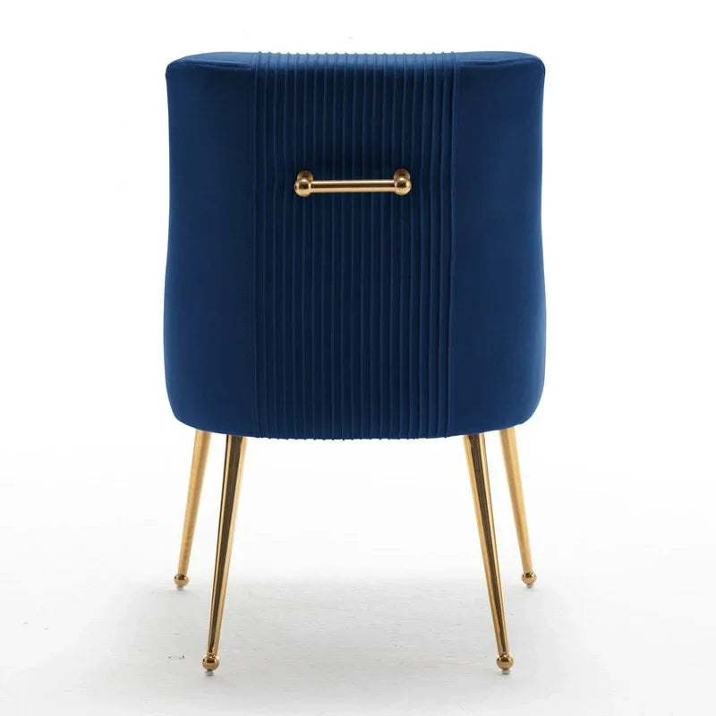 SEYNAR Set of 4 Modern Glam Boucle Velvet Dining or Vanity Chairs with Rear Handle