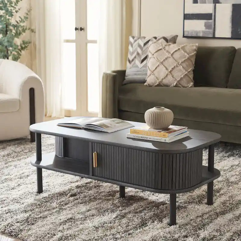 SAFAVIEH Home Tealla 2-Door Tambour Coffee Table - 43"W x 22"D x 17"H