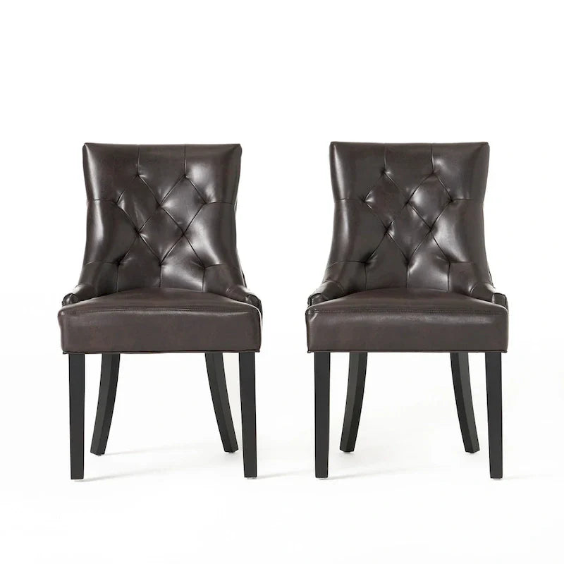 Set of 2 Cheney Tufted Dining Chairs by Christopher Knight Home