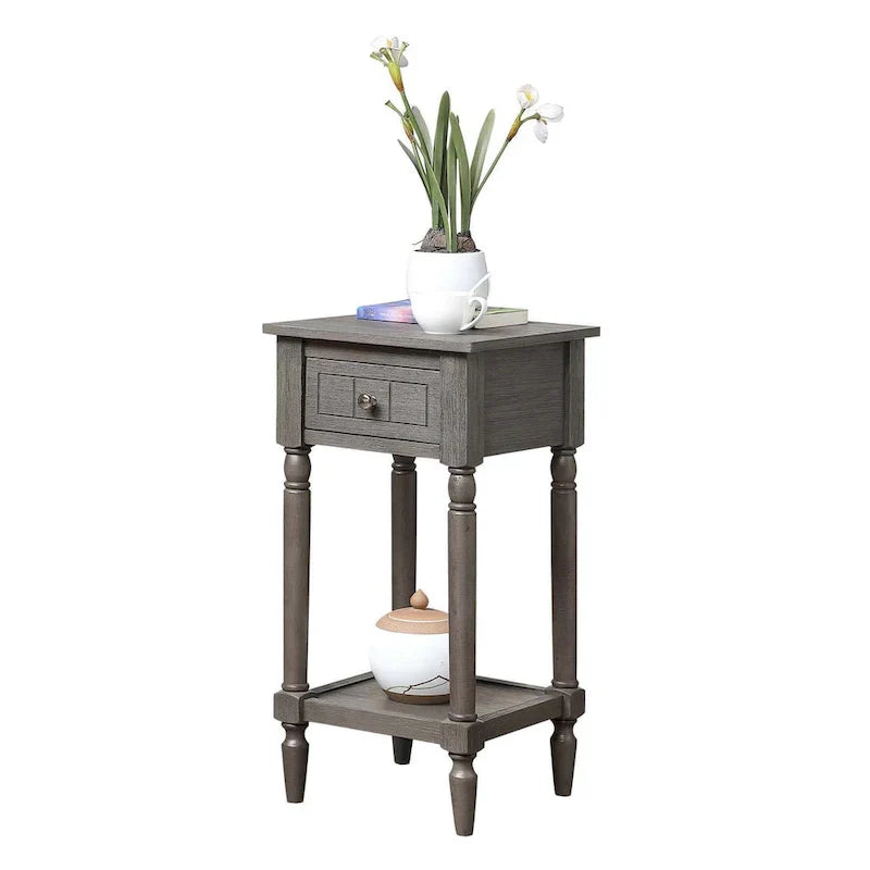 Khloe French Country Accent Table with Shelf and Drawer by Convenience Concepts