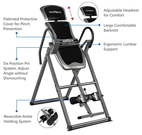 2025 HEALTH AND FITNESS ITX9600 Heavy Duty Inversion Table, Standard Ankle Holding System