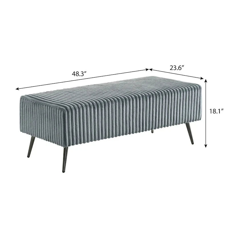 Roundhill Furniture Mavela Wide Wale Corduroy Upholstered Bench