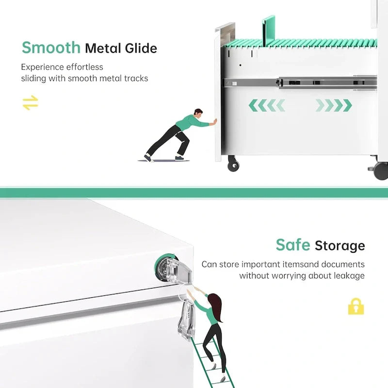 Metal Locking File Cabinet with 3 Drawers for Home Office