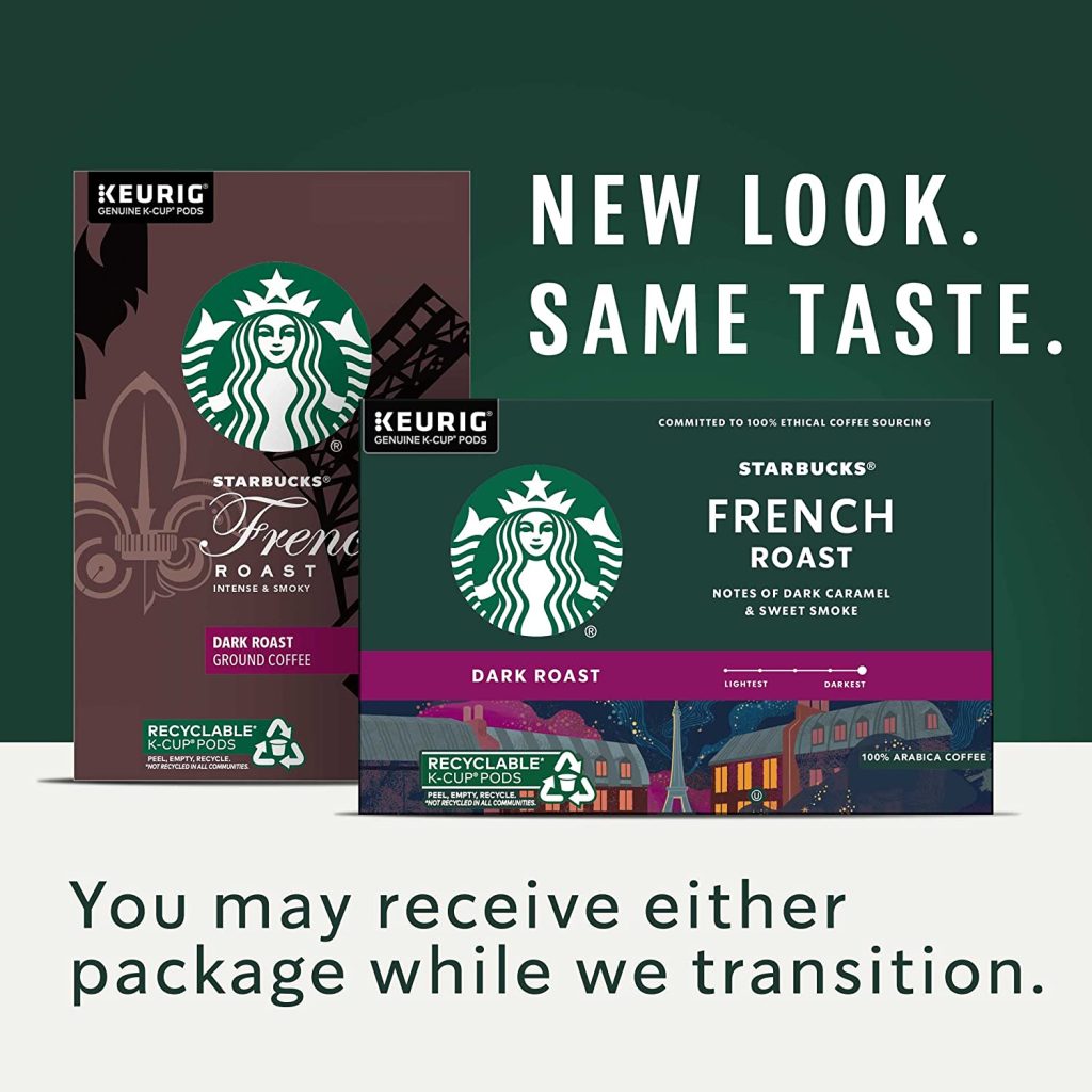 Starbucks Dark Roast French Roast Arabica K-Cup Coffee Pods, 96 Count