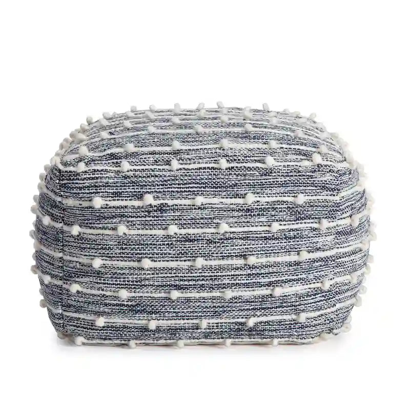 Handmade 22-Inch Square Pouf Ottoman by Jani Surin - Versatile Footrest for Living Room, Bedroom, Nursery, and Kids' Room