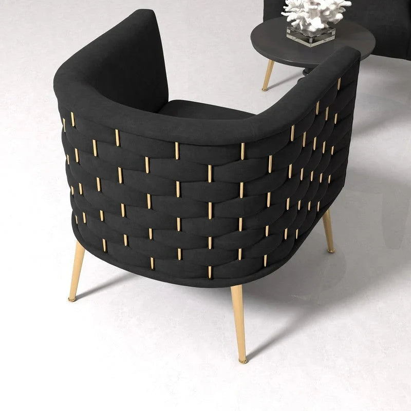 Set of 2 SEYNAR Mid-Century Modern Velvet Round Accent Chairs for Living Room
