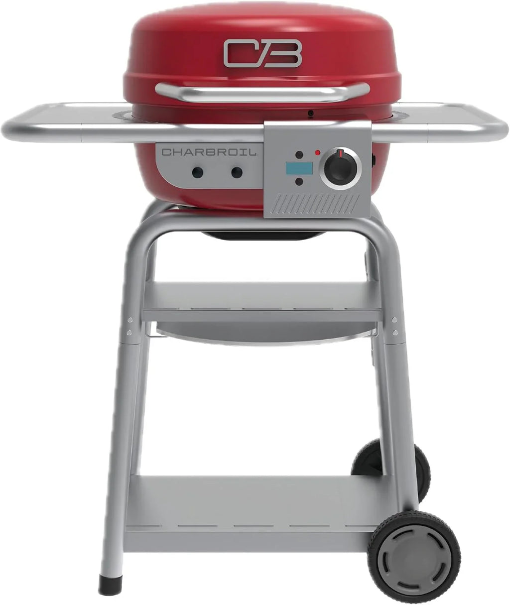 Charbroil 3-in-1 Dual Fuel Outdoor Bistro Pro Electric Grill & Griddle + Charcoal Mode BBQ, Black - 25302145