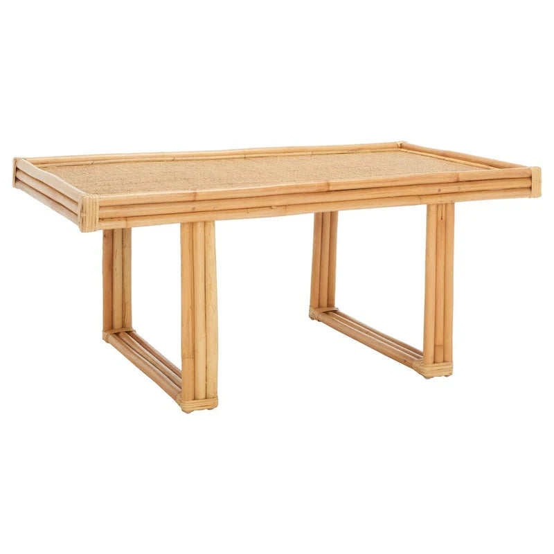 SAFAVIEH Gerdhilde Tropical Boho Coastal Rattan Rectangle Coffee Table - 47" W x 24" D x 18" H