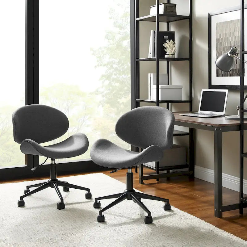 Mid-Century Modern Adjustable Office Chair with Swivel & Casters